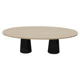 Container Oval Table: Large + White Wash Stained + Black