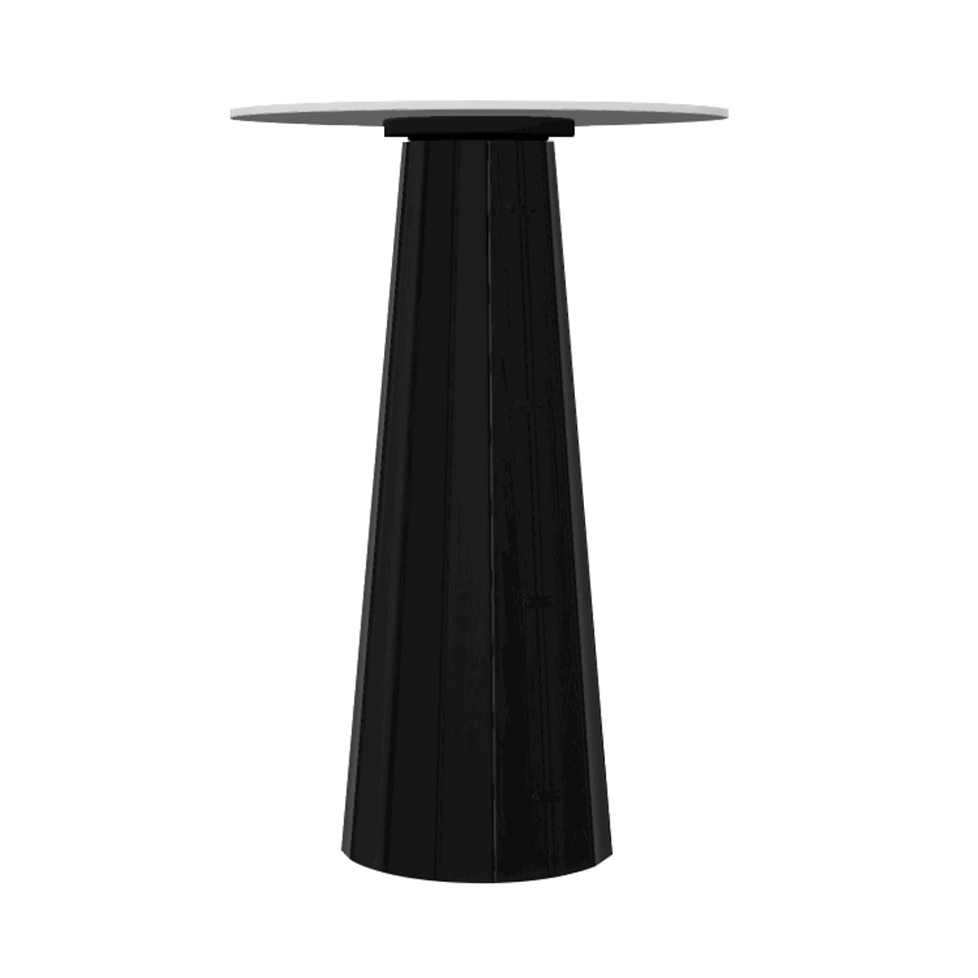 Container HPL Bar Table: Bodhi Cover + Round + White + Black