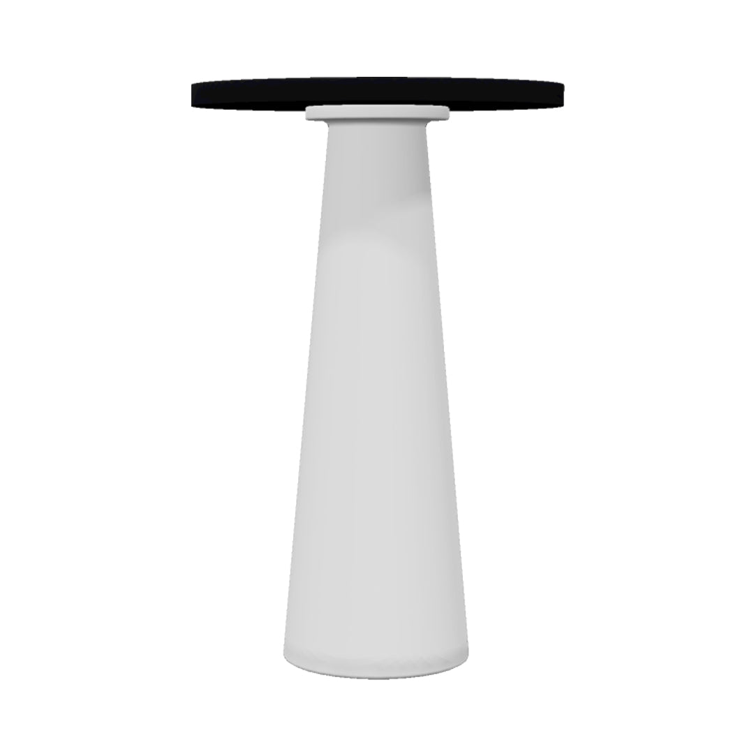Container Bar Table: Round + Jet Black + White