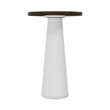 Container Bar Table: Round + Cinnamon + White
