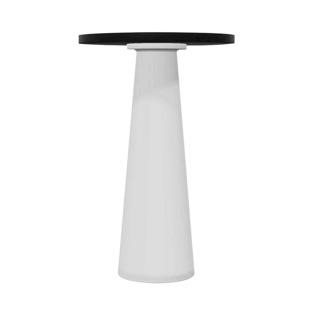 Container Bar Table: Round + black Stained + White