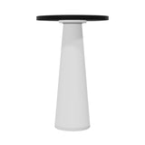 Container Bar Table: Round + black Stained + White