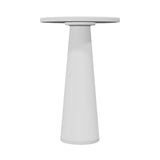 Container Bar Table: Round + Traffic White + White