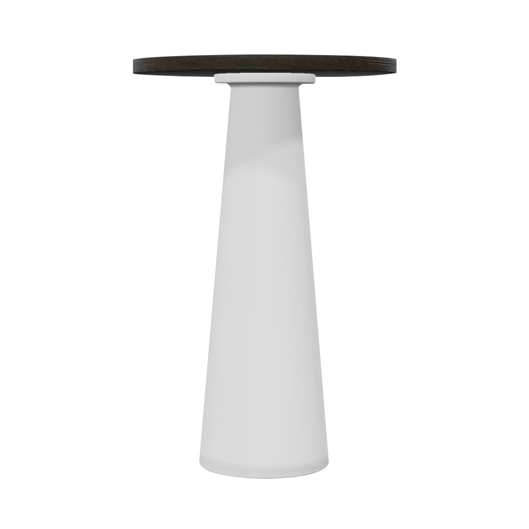Container Bar Table: Round + Grey + White