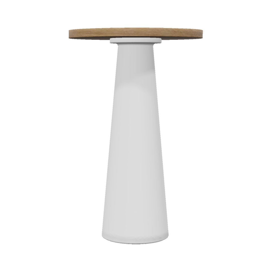 Container Bar Table: Round + Natural oil + White