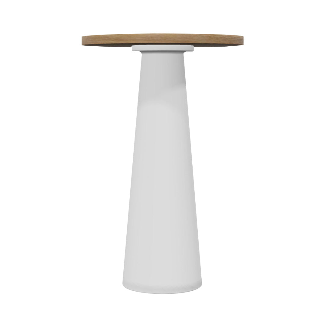 Container Bar Table: Round + Natural oil + White