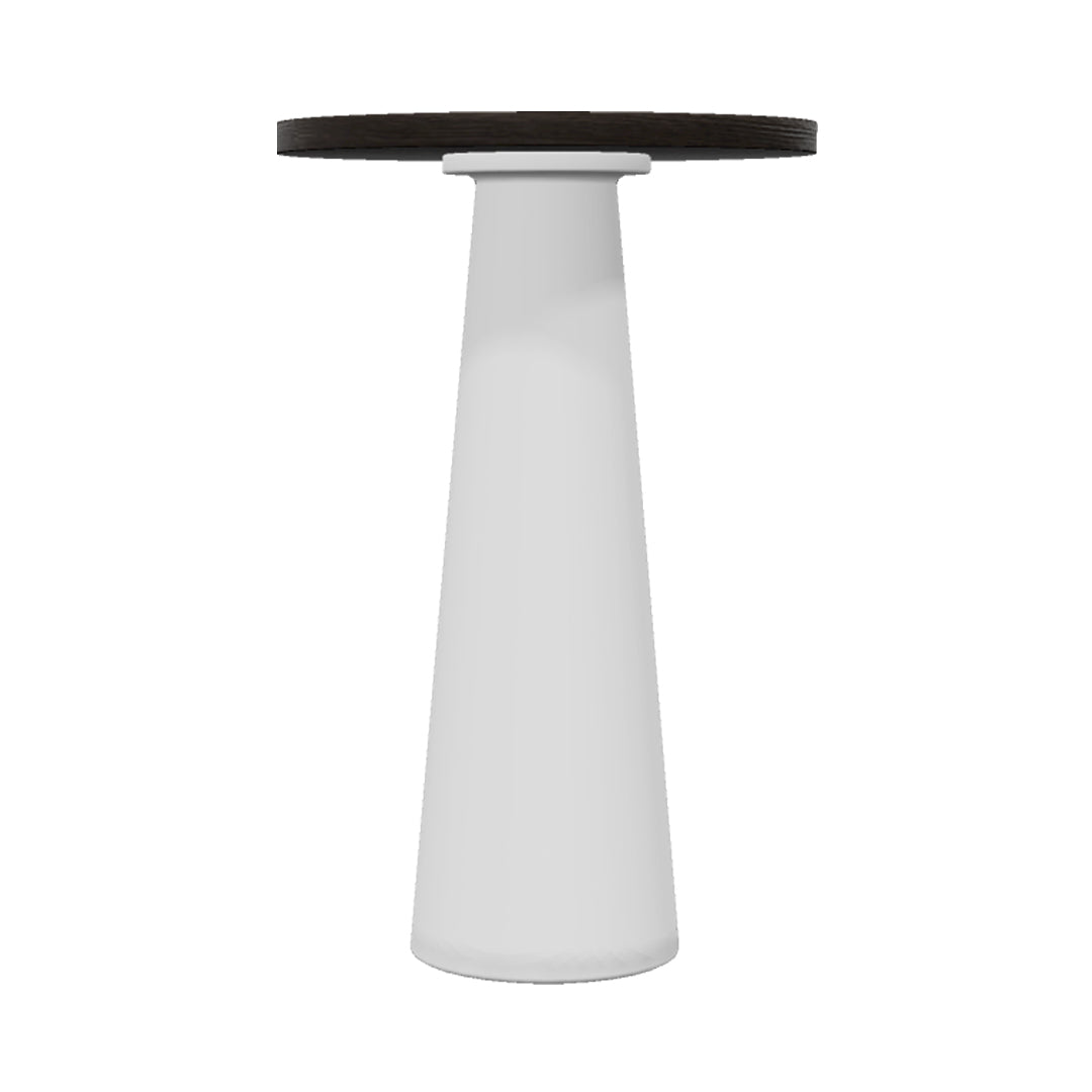 Container Bar Table: Round + Wenge + White