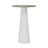 Container Bar Table: Round + White Wash + White