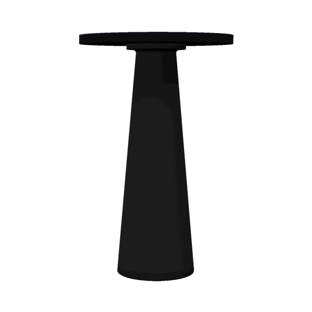 Container Bar Table: Round + Jet Black + Black