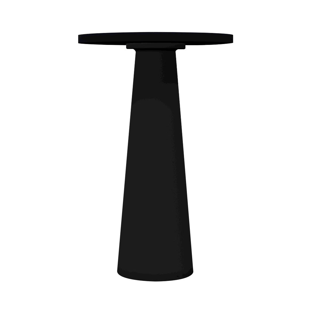 Container Bar Table: Round + Jet Black + Black