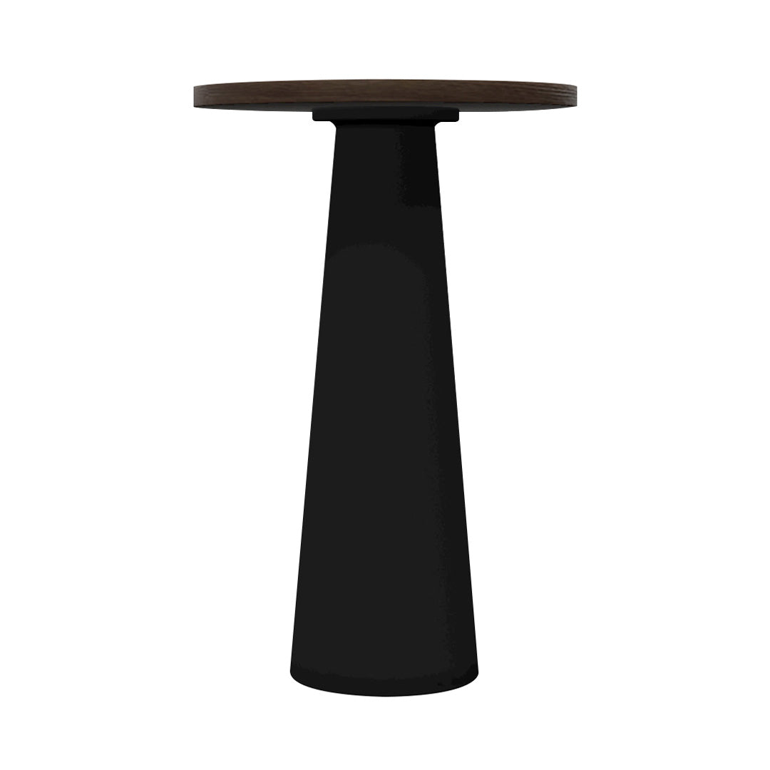Container Bar Table: Round + Cinnamon + Black
