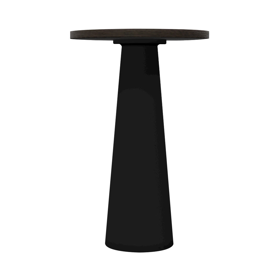 Container Bar Table: Round + Grey + Black