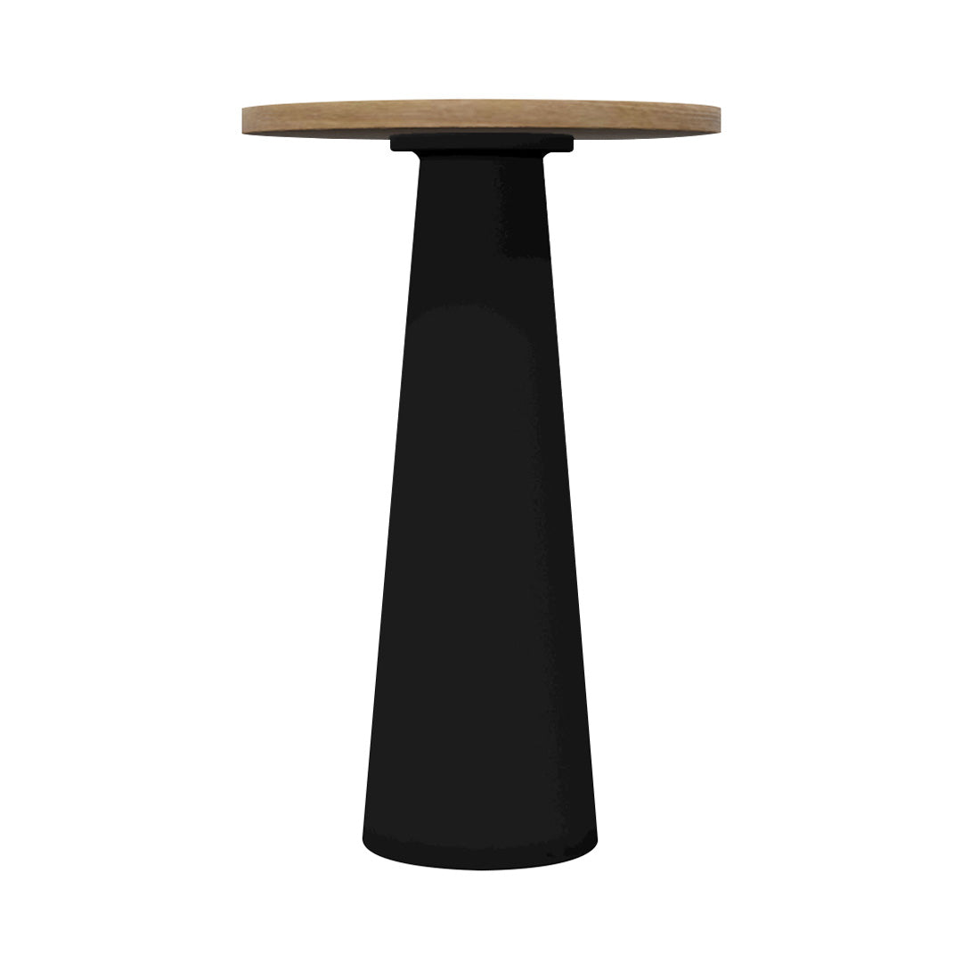 Container Bar Table: Round + Natural Oil + Black