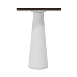 Container Bar Table: Square + Cinnamon Stained + White
