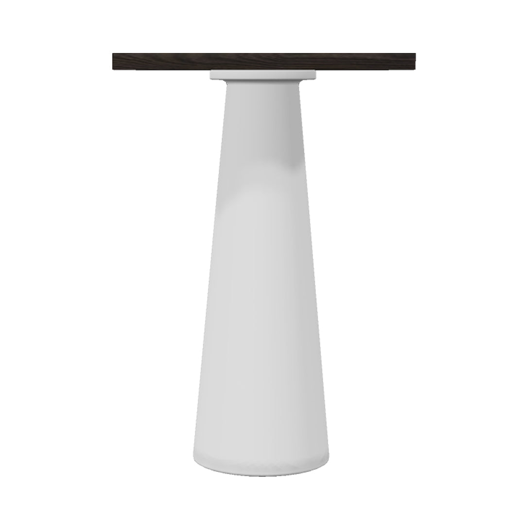 Container Bar Table: Square + Grey Stained + White