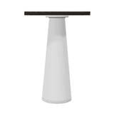 Container Bar Table: Square + Grey Stained + White