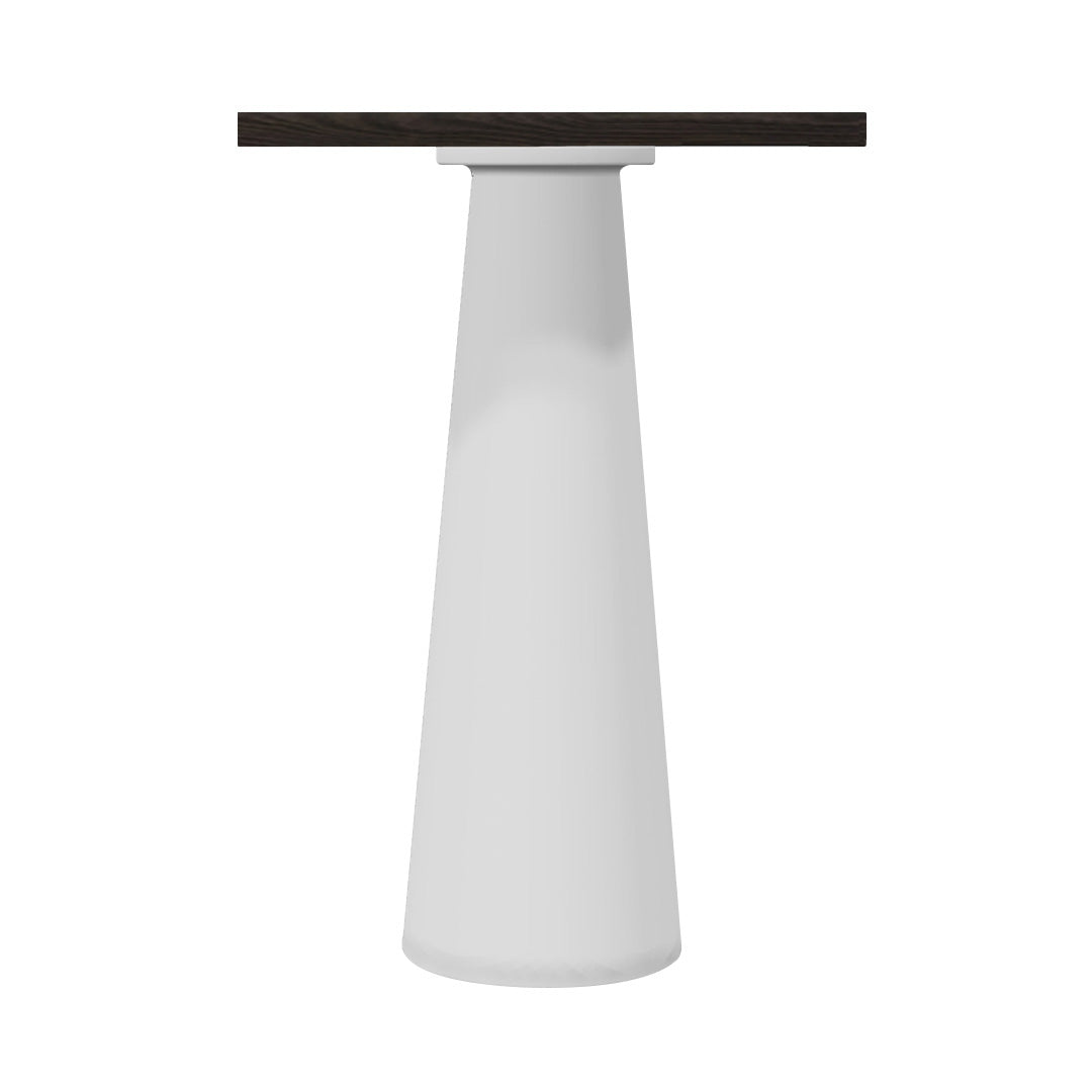 Container Bar Table: Square + Grey Stained + White