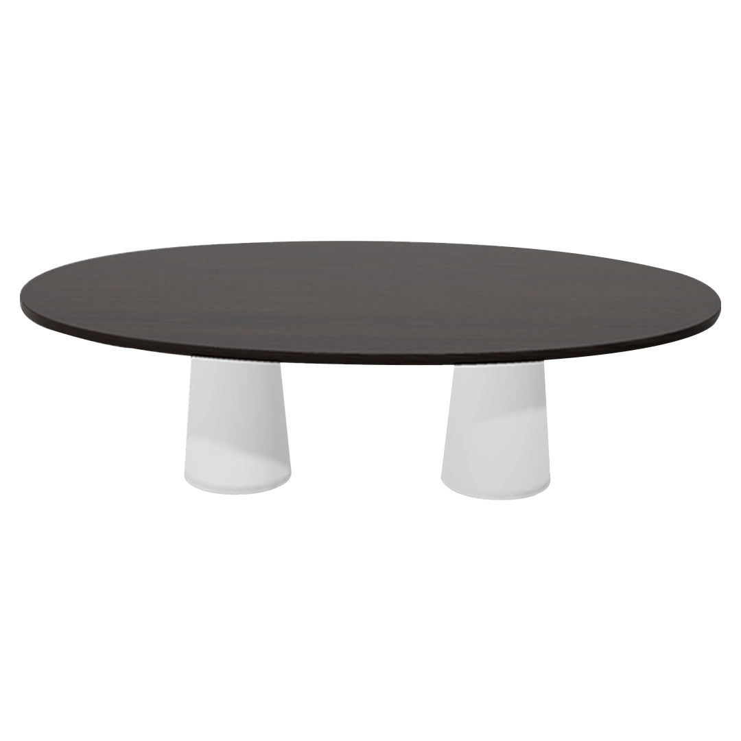Container Oval Table: Large + Wenge Stained + White