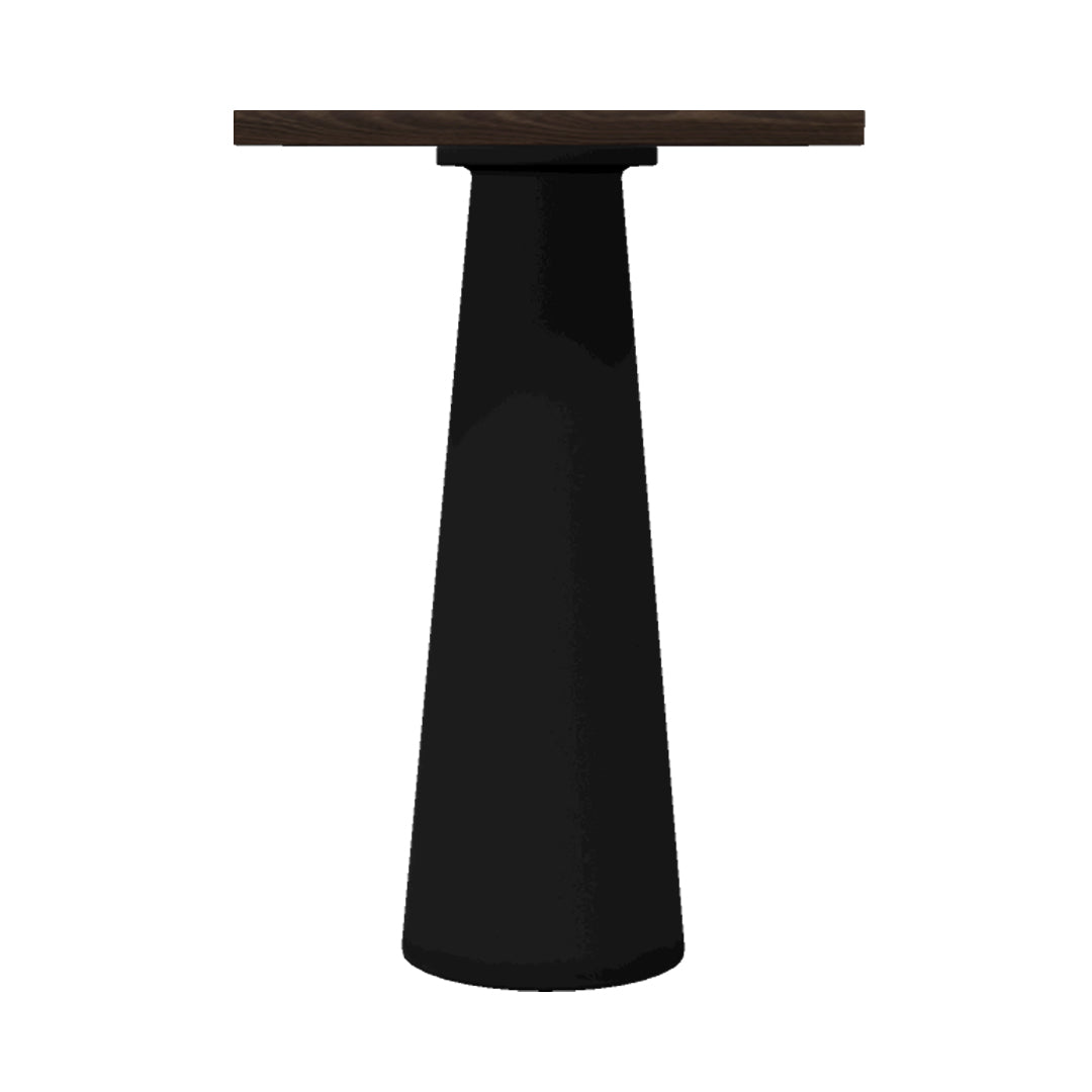 Container Bar Table: Square + Cinnamon Stained + Black