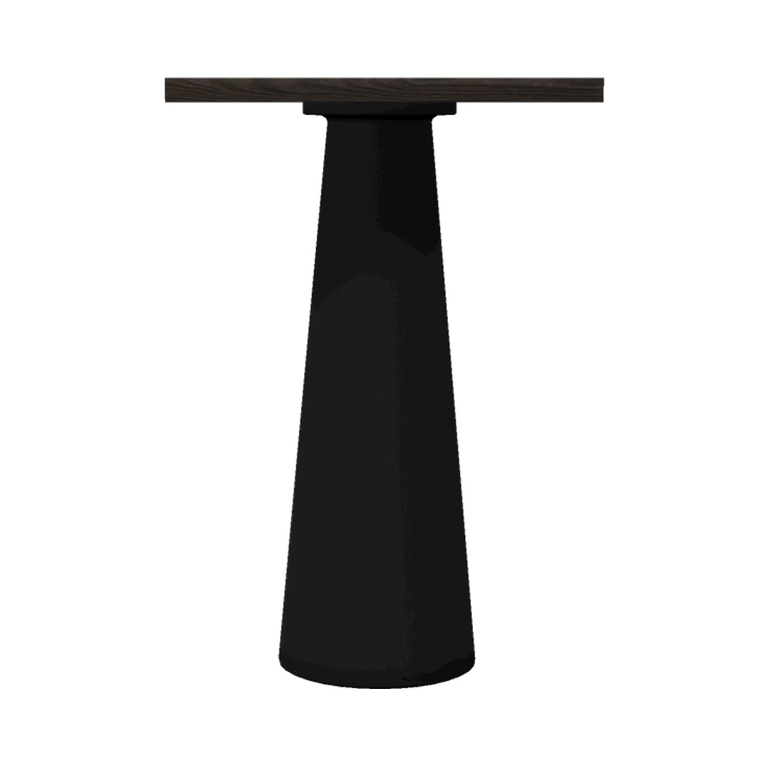 Container Bar Table: Square + Grey Stained + Black