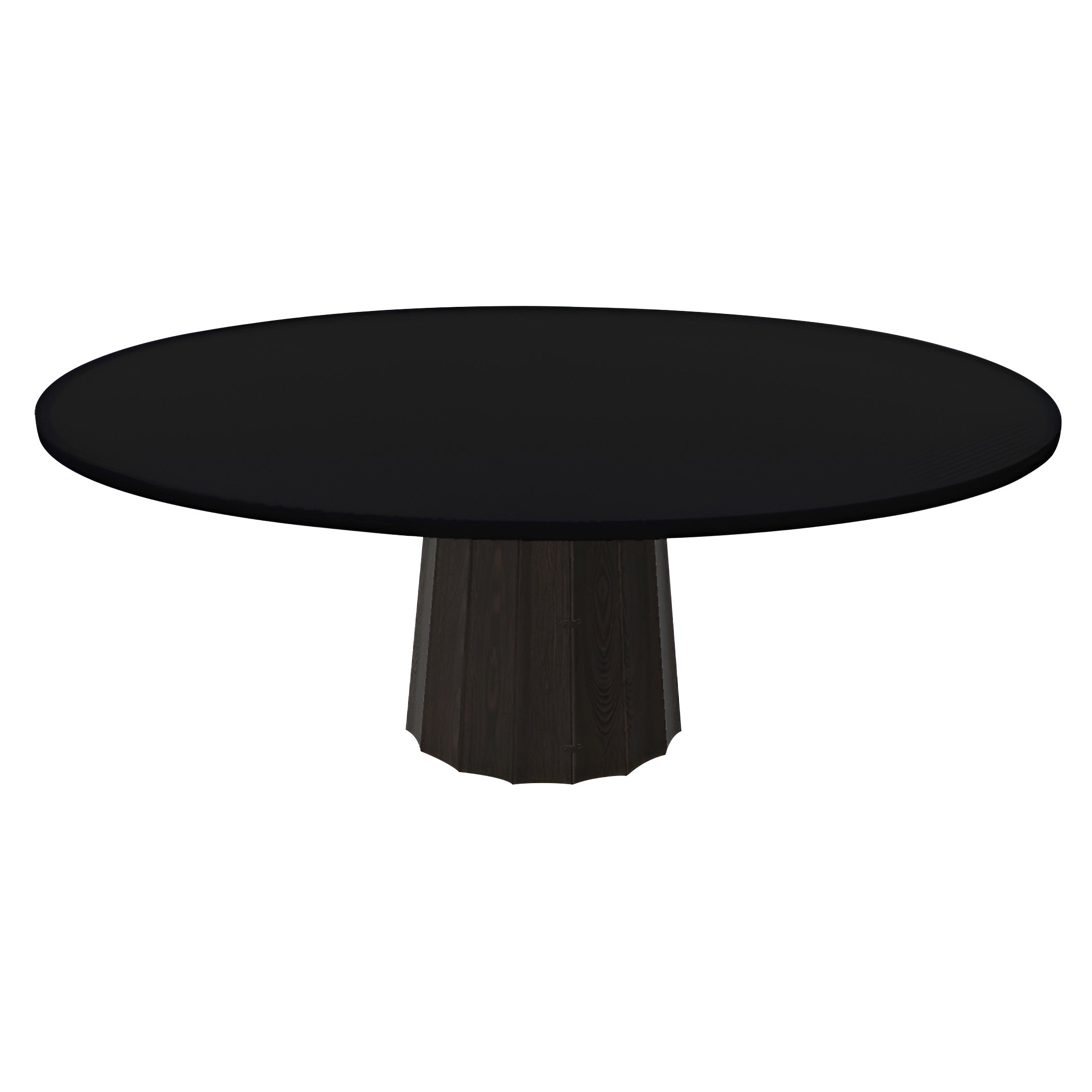 Container Oval Table: Small + Bodhi Cover + Jet Black + Wenge