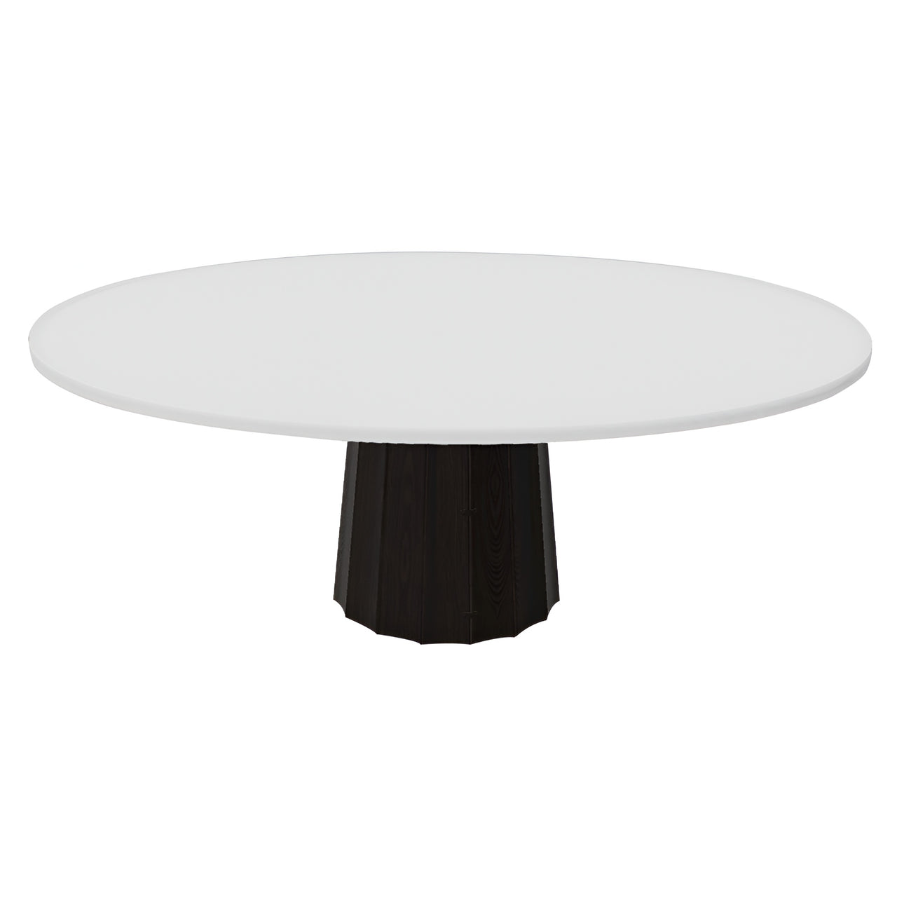 Container Oval Table: Small + Bodhi Cover + Traffic White + Wenge