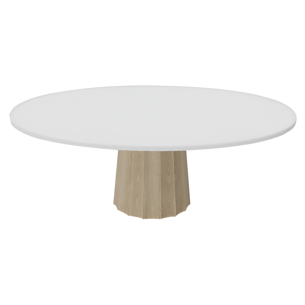 Container Oval Table: Small + Bodhi Cover + Traffic White + White wash