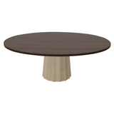 Container Oval Table: Small + Bodhi Cover + Cinnamon Stained + White wash