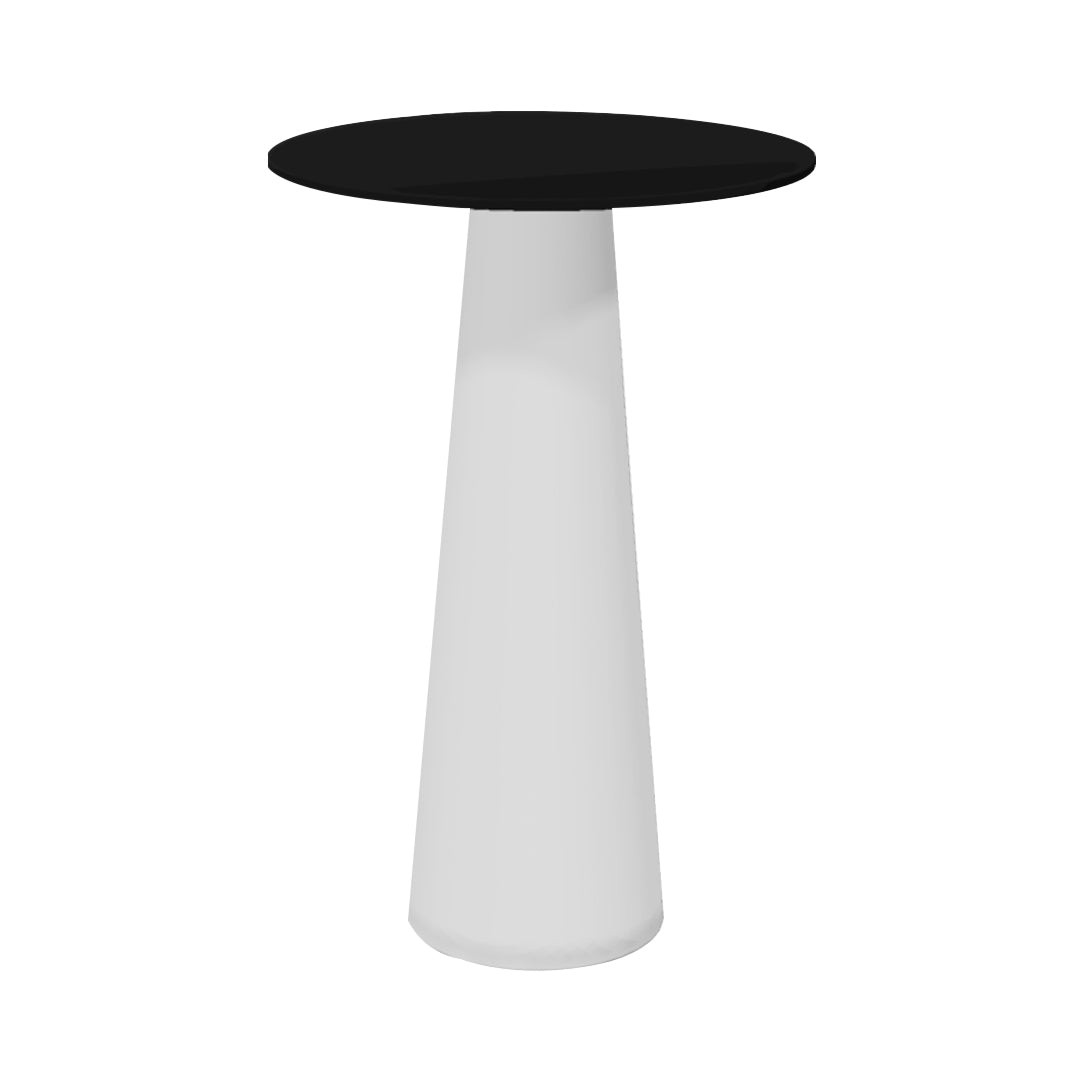 Container HPL Bar Table: Round + Black + White