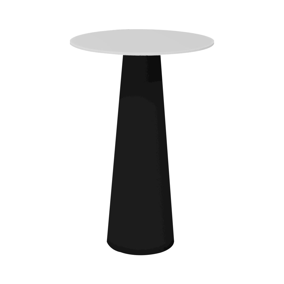 Container HPL Bar Table: Round + White + Black