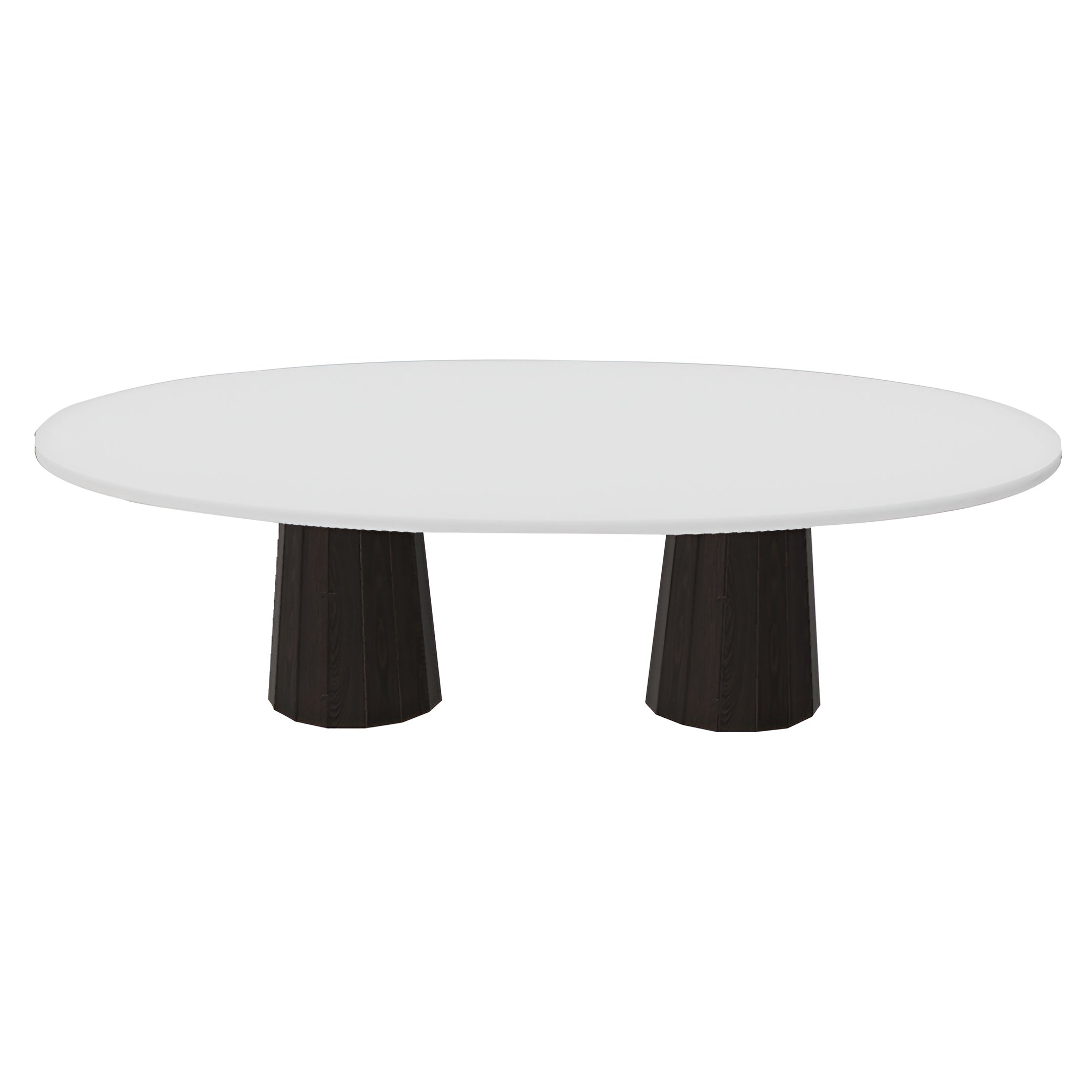 Container Oval Table: Large + Bodhi Cover + Traffic White + Cinnamon