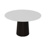 Container HPL Round Table: Medium + Bodhi Cover + White + Wenge