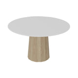 Container HPL Round Table: Medium + Bodhi Cover + White + White Wash
