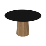 Container HPL Round Table: Medium + Bodhi Cover + Black + Natural Oil