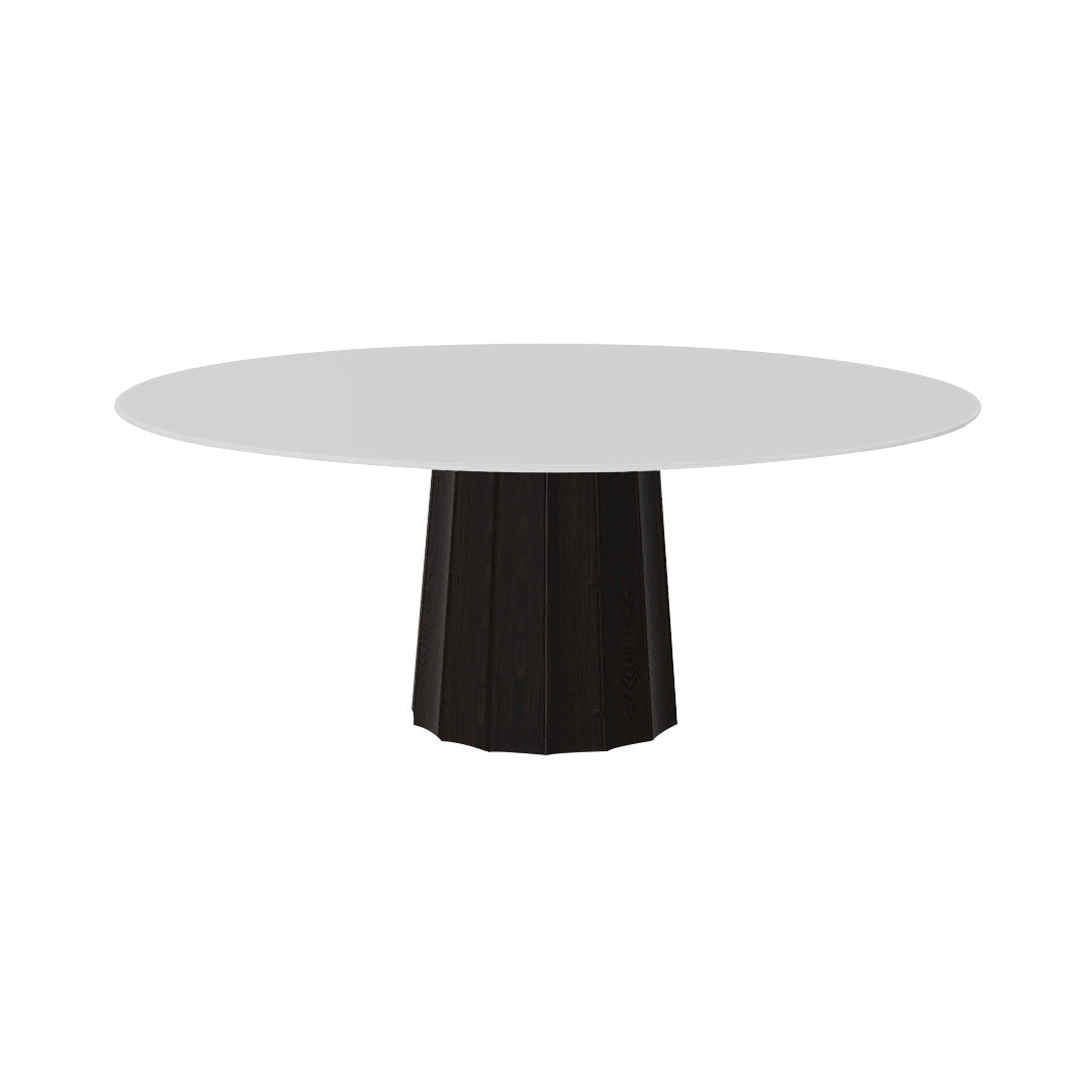 Container HPL Round Table: XXL + Bodhi Cover + White + Wenge