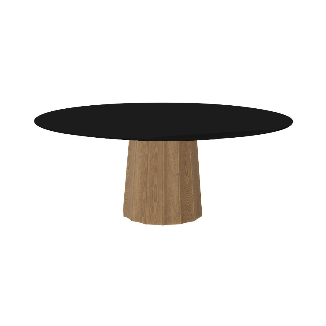 Container HPL Round Table: XXL + Bodhi Cover + Black + Natural Oil