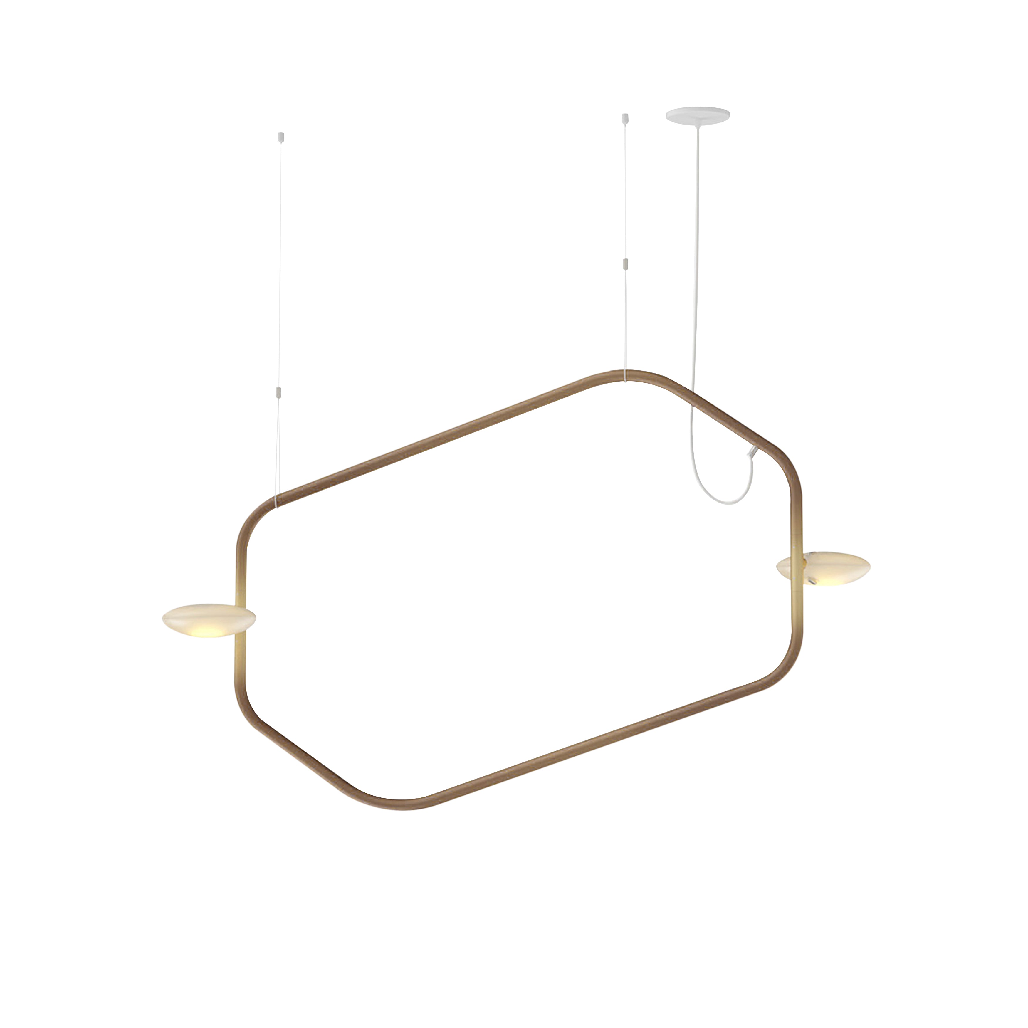 Palindrome Single Pendant: 2 Heads + Mottled Brass