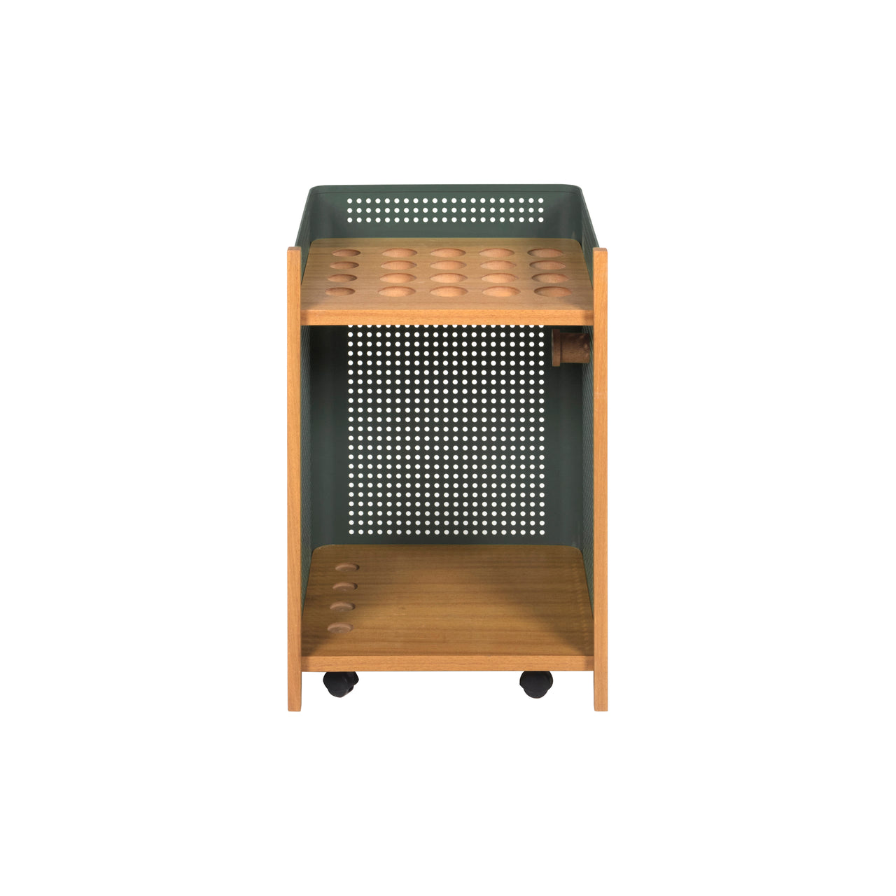 Mou Floor Cue Rack: Oak + Nordic Green