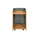 Mou Floor Cue Rack: Oak + Nordic Green