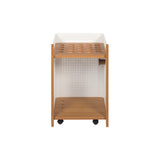 Mou Floor Cue Rack: Iroko + White