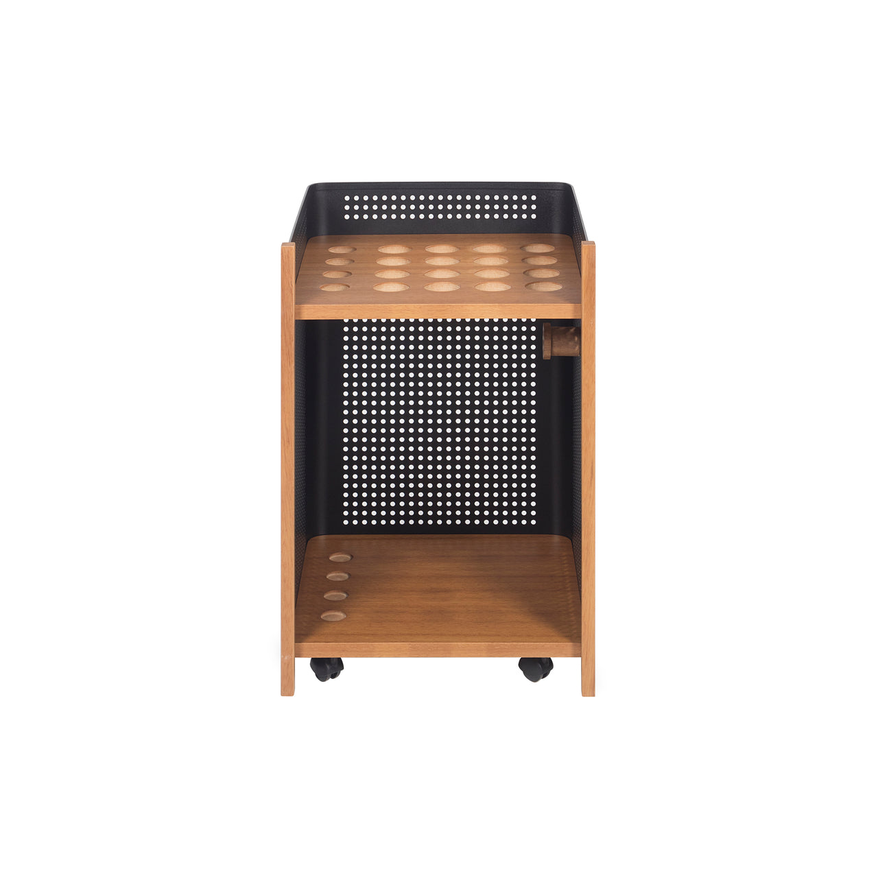 Mou Floor Cue Rack: Iroko + Jet Black