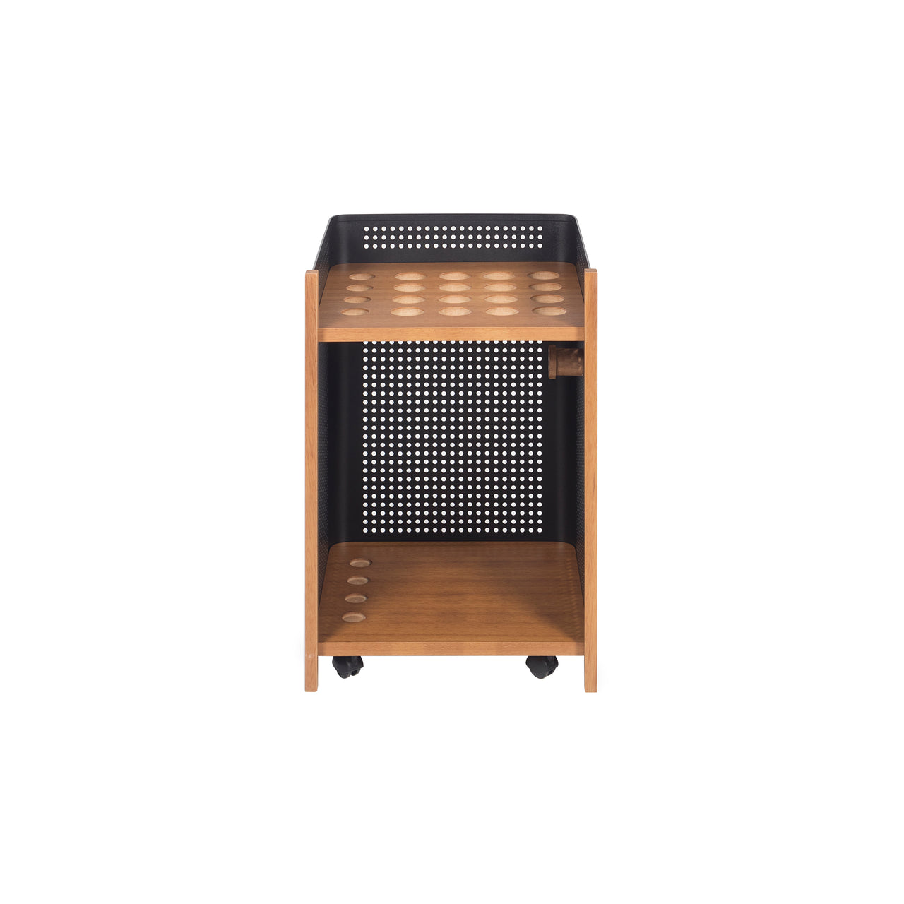 Mou Floor Cue Rack: Iroko + Black