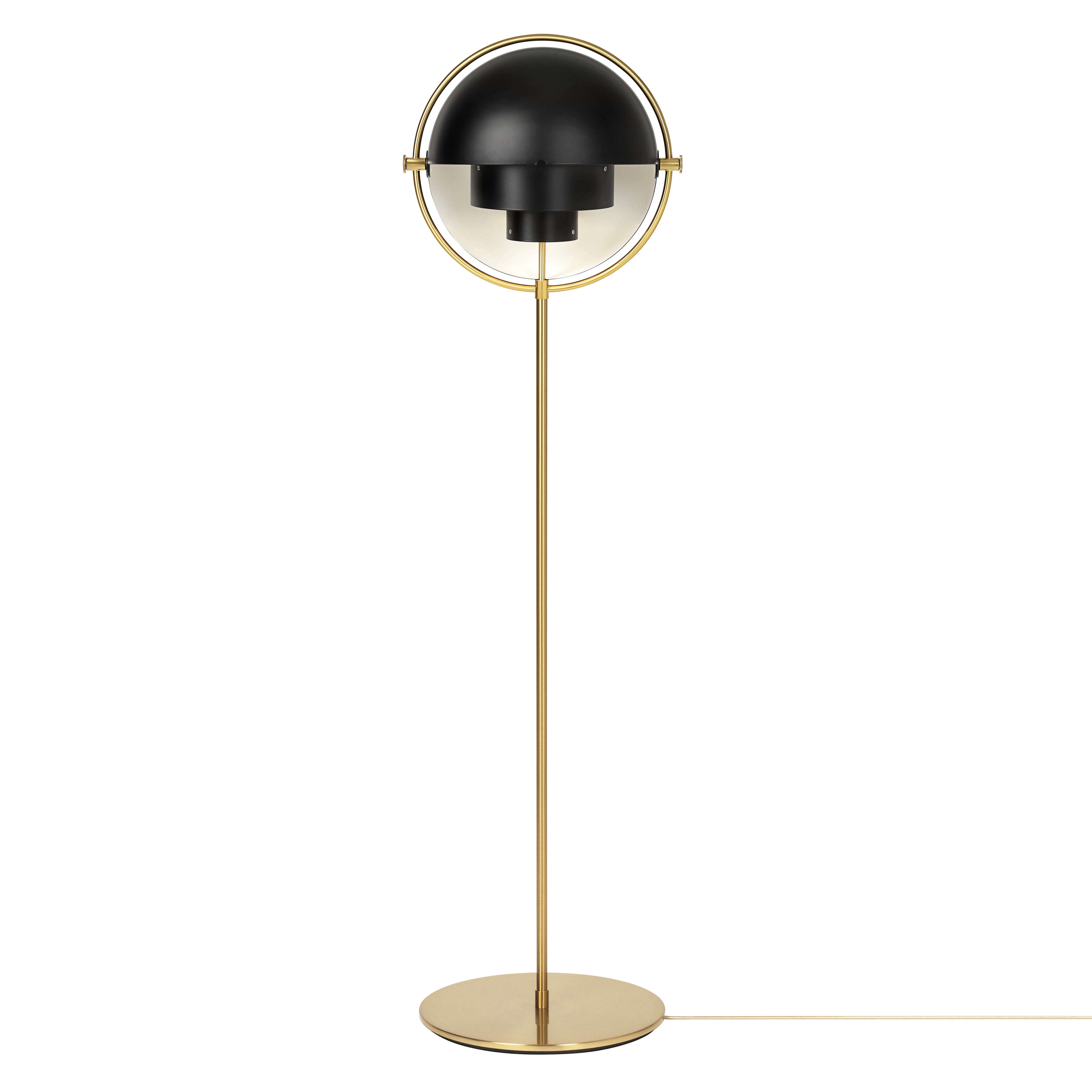 Multi-Lite Floor Lamp: Brass + Soft Black Semi Matt