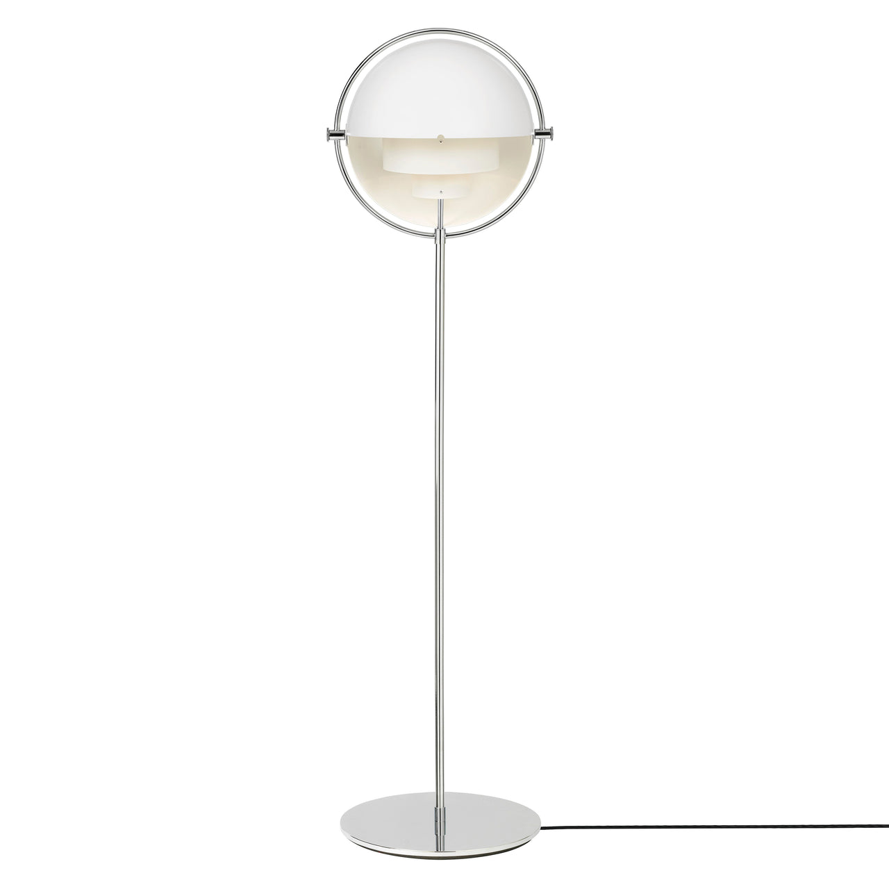Multi-Lite Floor Lamp: Chrome + White Semi Matt