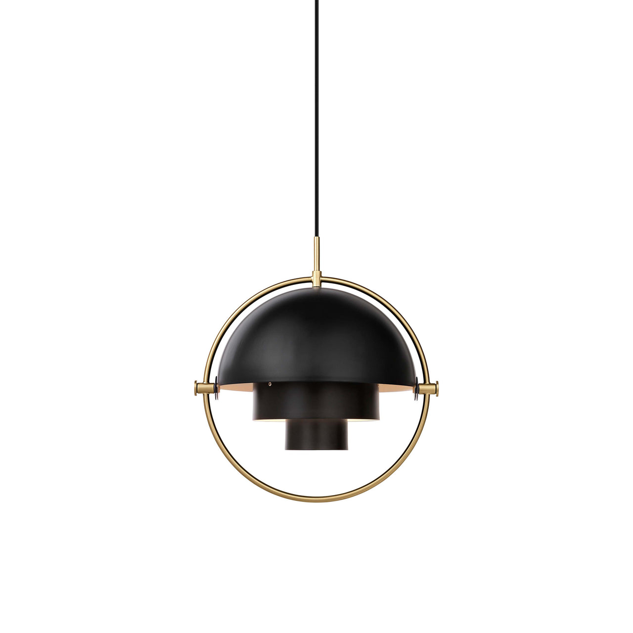 Multi-Lite Pendant: Small + Brass + Black Semi Matt