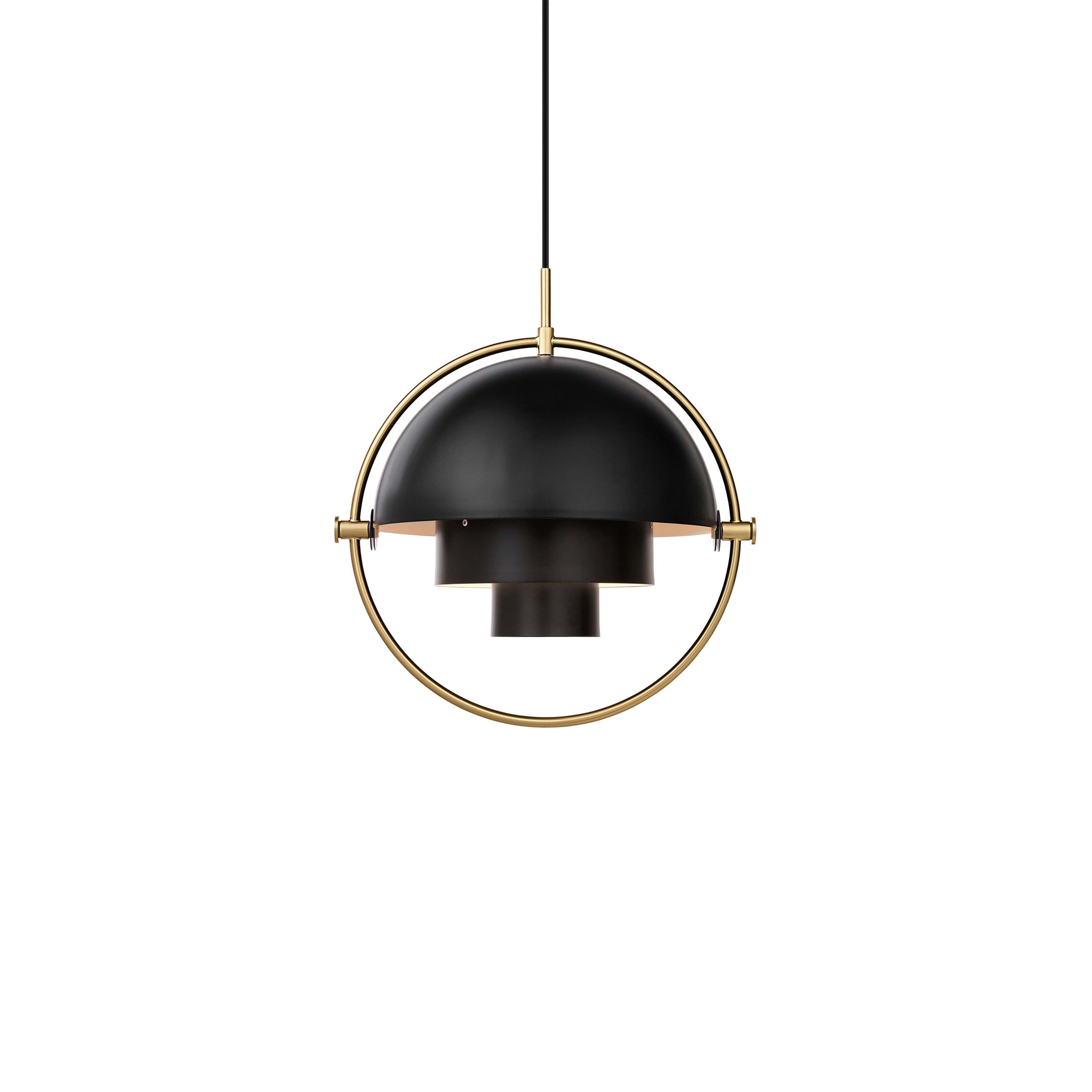 Multi-Lite Pendant: Small + Brass + Black Semi Matt