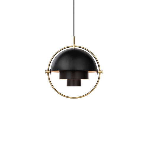 Multi-Lite Pendant: Small + Brass + Black Semi Matt