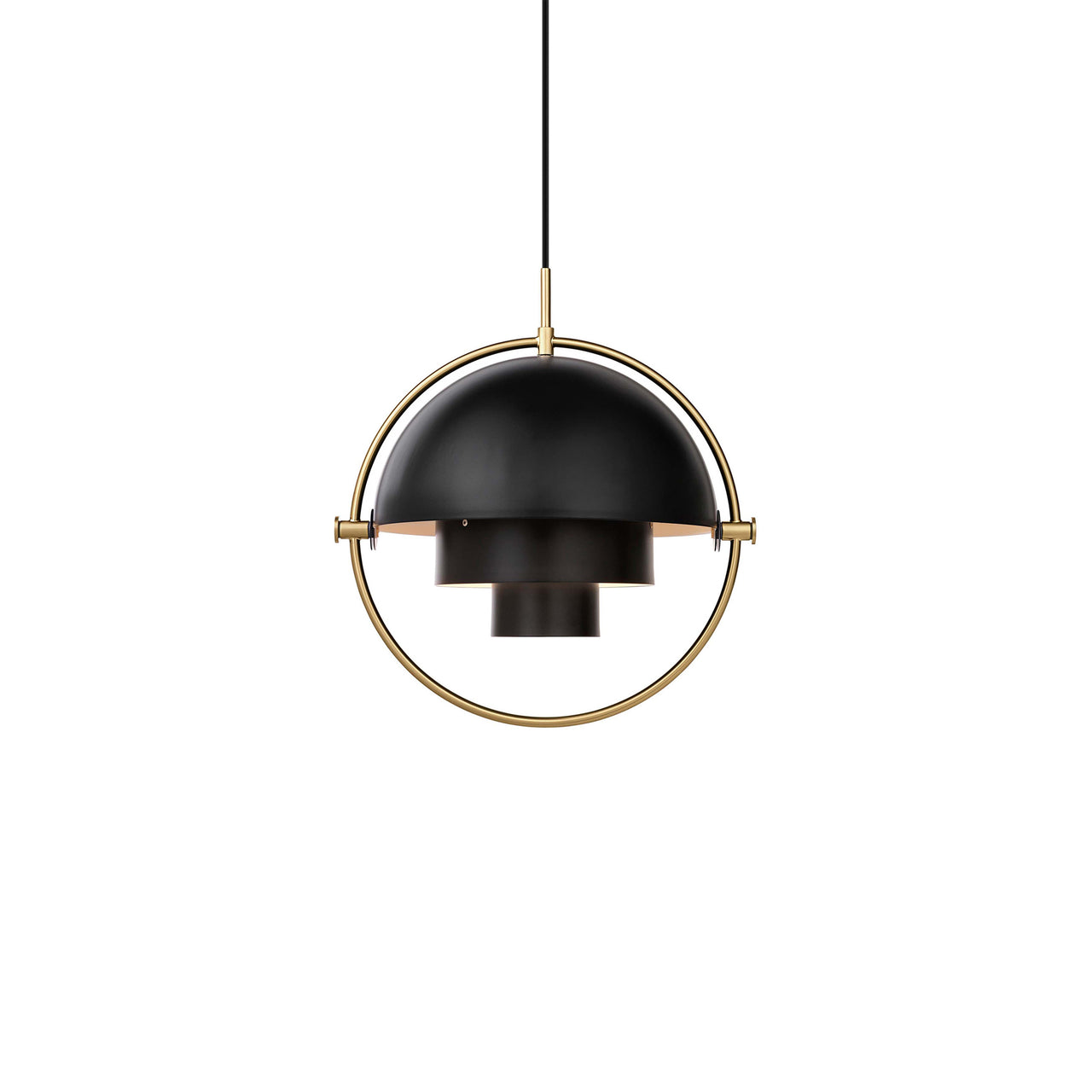 Multi-Lite Pendant: Small + Brass + Black Semi Matt