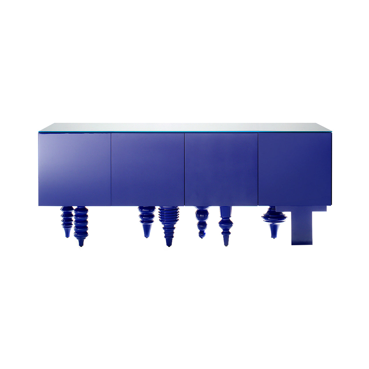 Multileg Cabinet: Glass
+ Gloss Lacquer Blue Lac09 + 