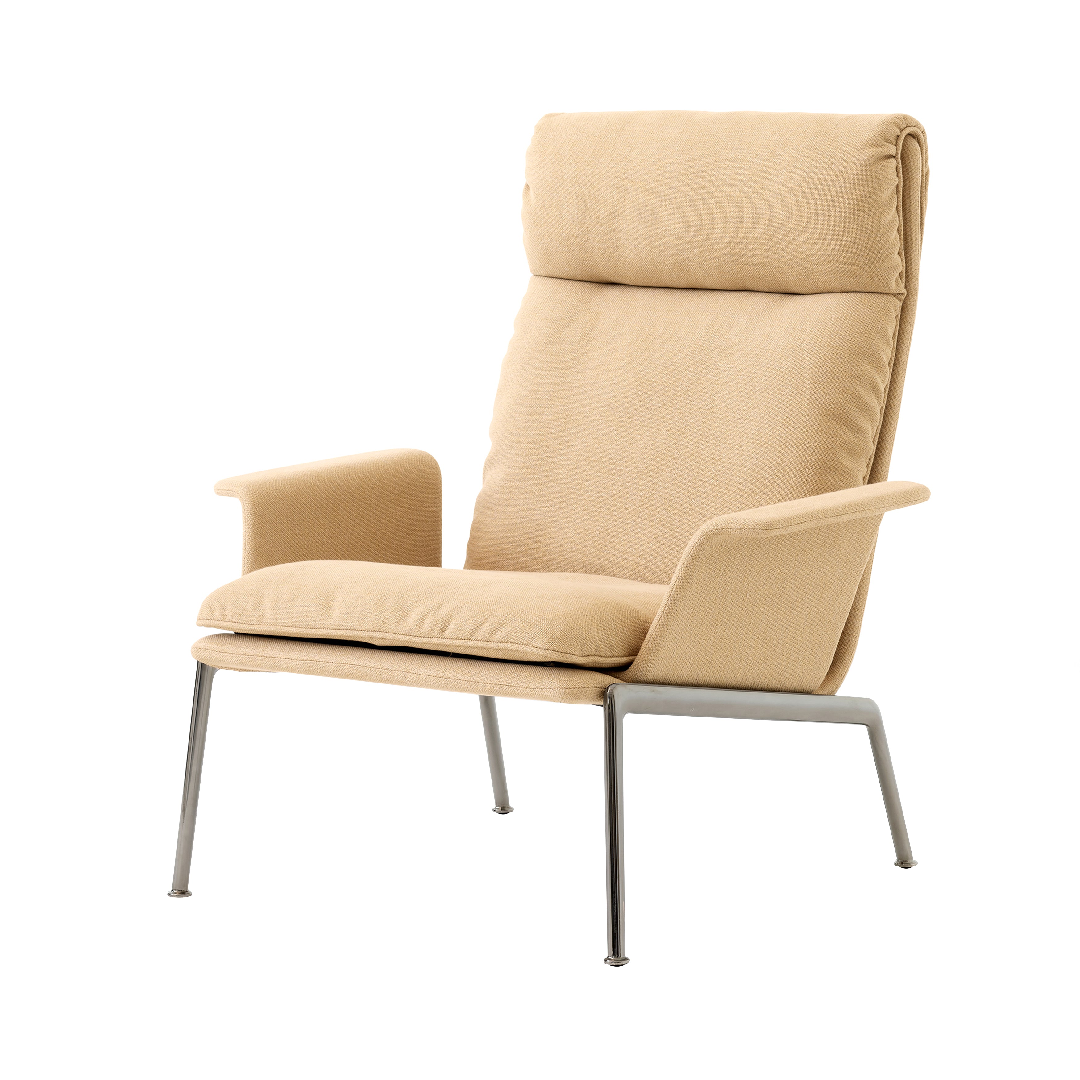 Muno LN17 Highback Arm Lounge Chair: Dark Chrome